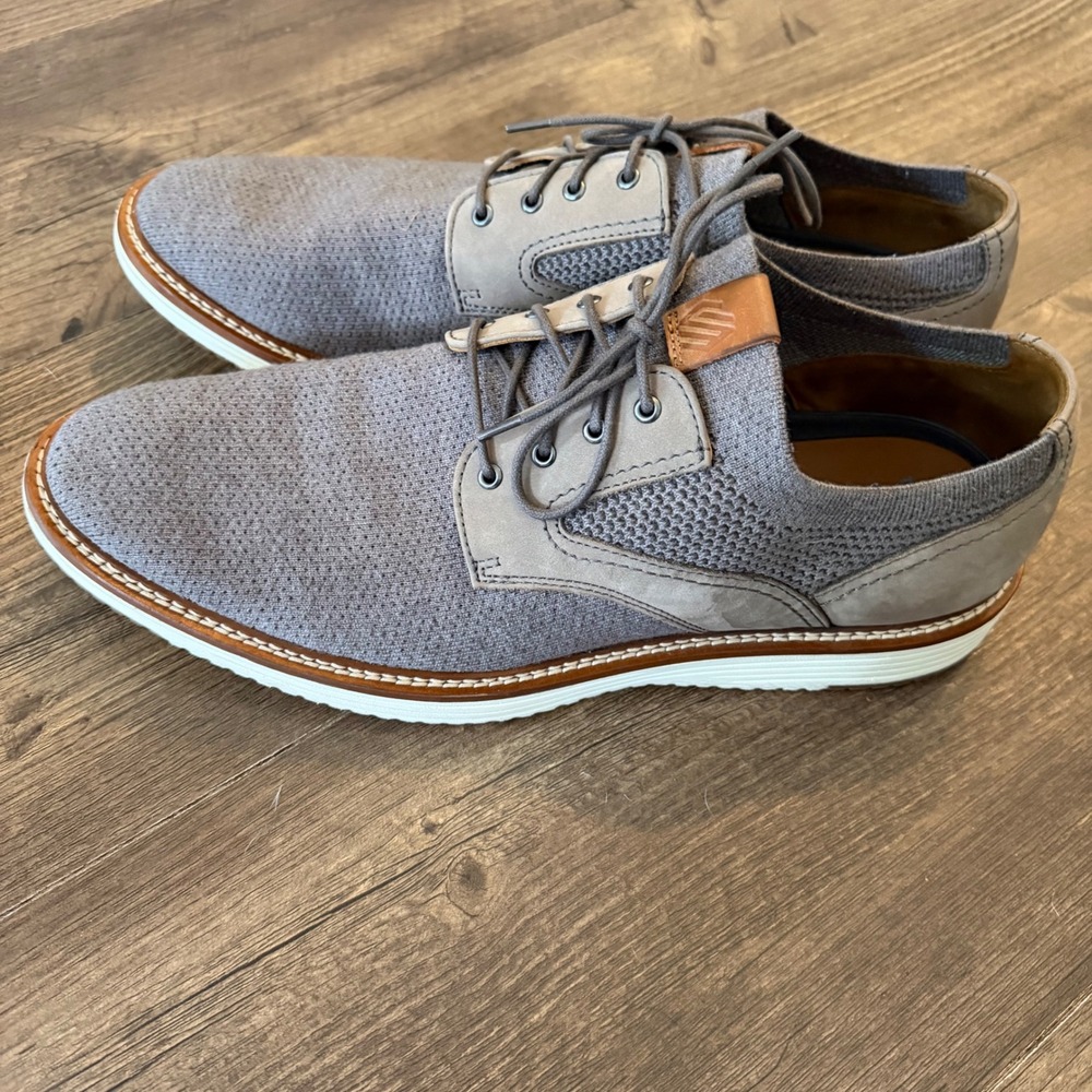 Johnston & Murphy Knit Oxford Mens 13M Gray TRUFOAM Hybrid Dress Shoes 20-5367 - Picture 10 of 12
